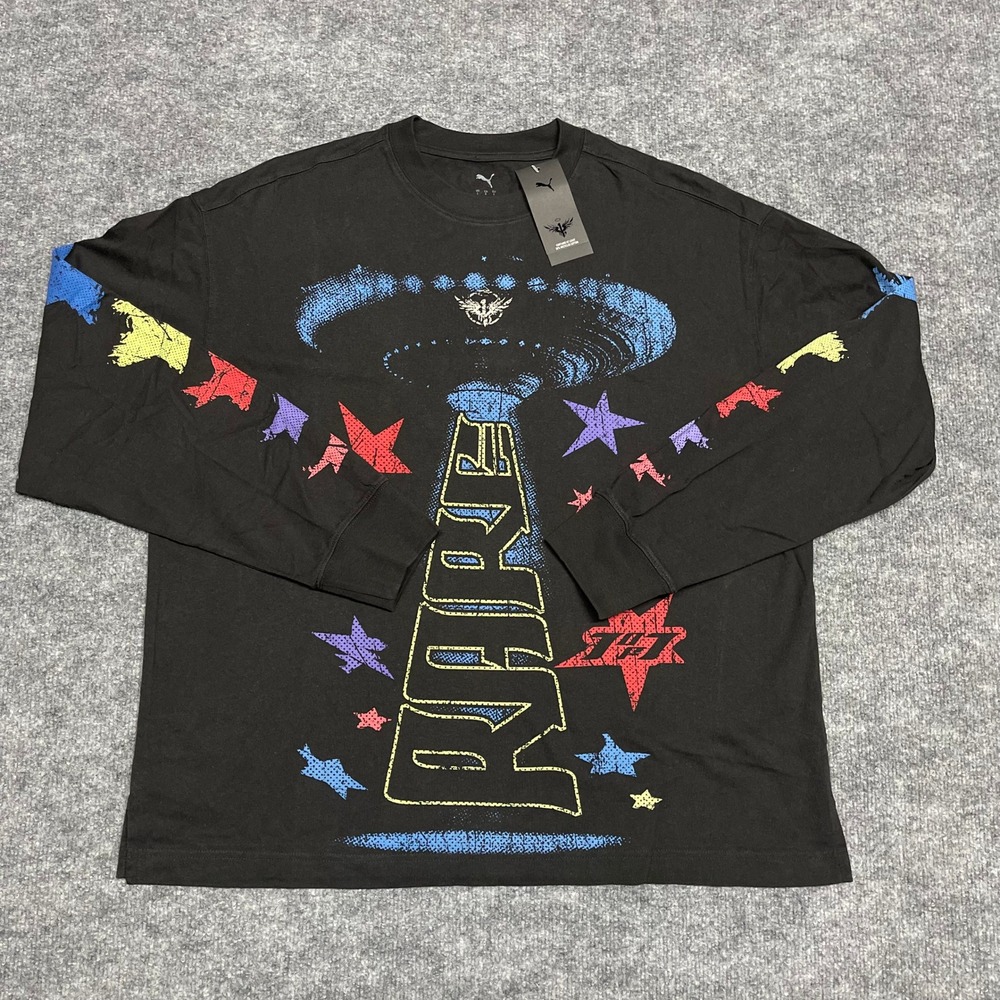 LaMelo Ball Shirt Mens XL Black Puma RARE UFO Star Vision Long Sleeve Tee NEW